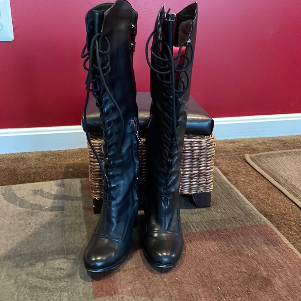Sam Edelman black lace boots